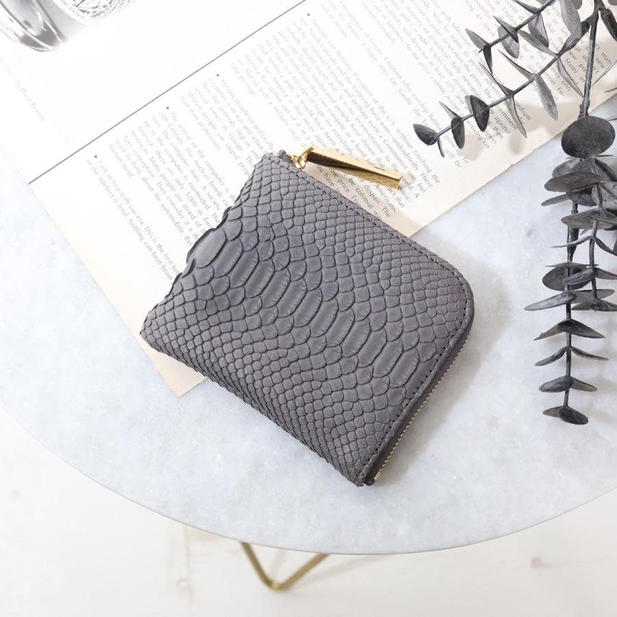 【パイソンmini/全11色】ダイヤモンドパイソンレザー/ラグジュアリーに仕上げた高級感のある薄くて軽いコンパクトミニL字財布/コンパクト財布 SUPERB ギフト |  | 06