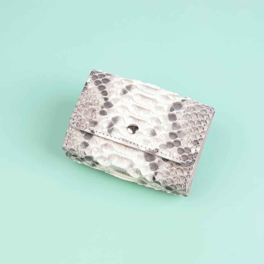 【パイソンミニウォレット/全11色】ダイヤモンドパイソン/ミニマムで大人カワイイ小さくて大容量のコンパクト三つ折り財布 SUPERB お祝い 収容力 使いやすい |  | 02