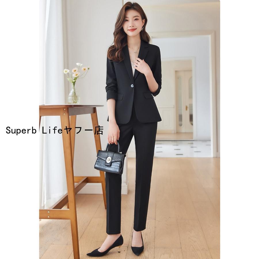 パンツセット レディース スーツセット 事務服 フォーマル 細身 