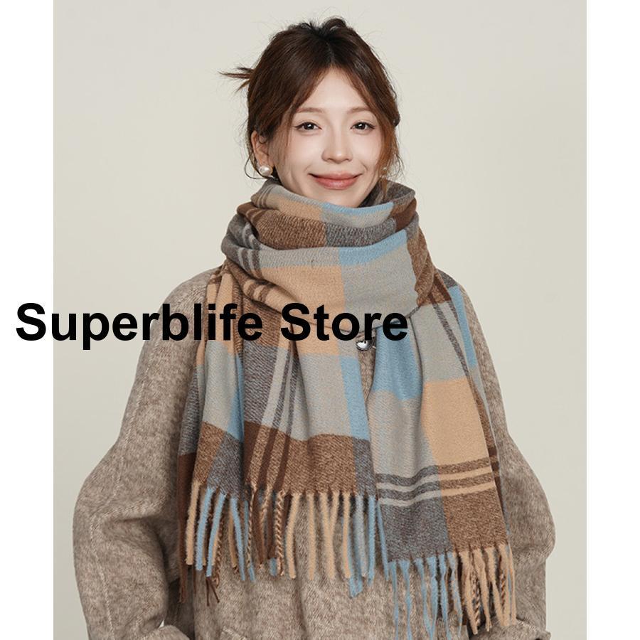 チェック柄マフラー 大判 ストール : Superb Lifeヤフー店 チェック柄マフラー 大判 ストール : Superb Lifeヤフー店