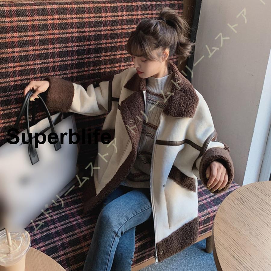 ボア フェイクムートン ジャケット コート アウター ブルゾン 冬 厚手 