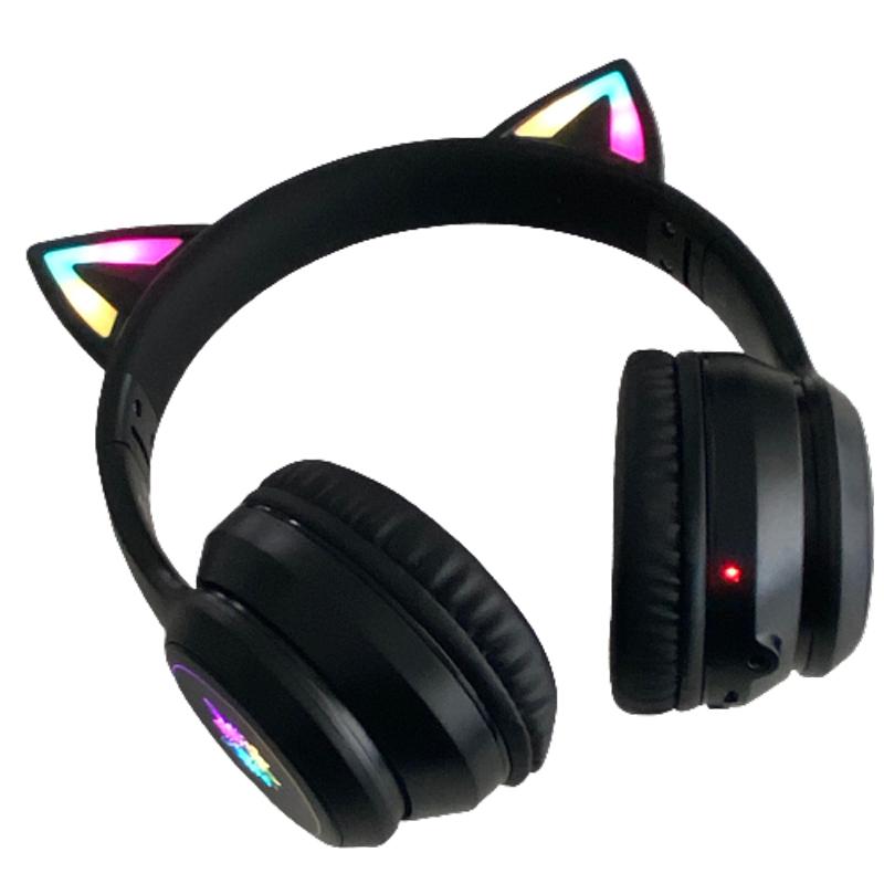 折りたたみ式 猫耳ヘッドホン Bluetooth 5.0 ゲーミングヘッドセット 