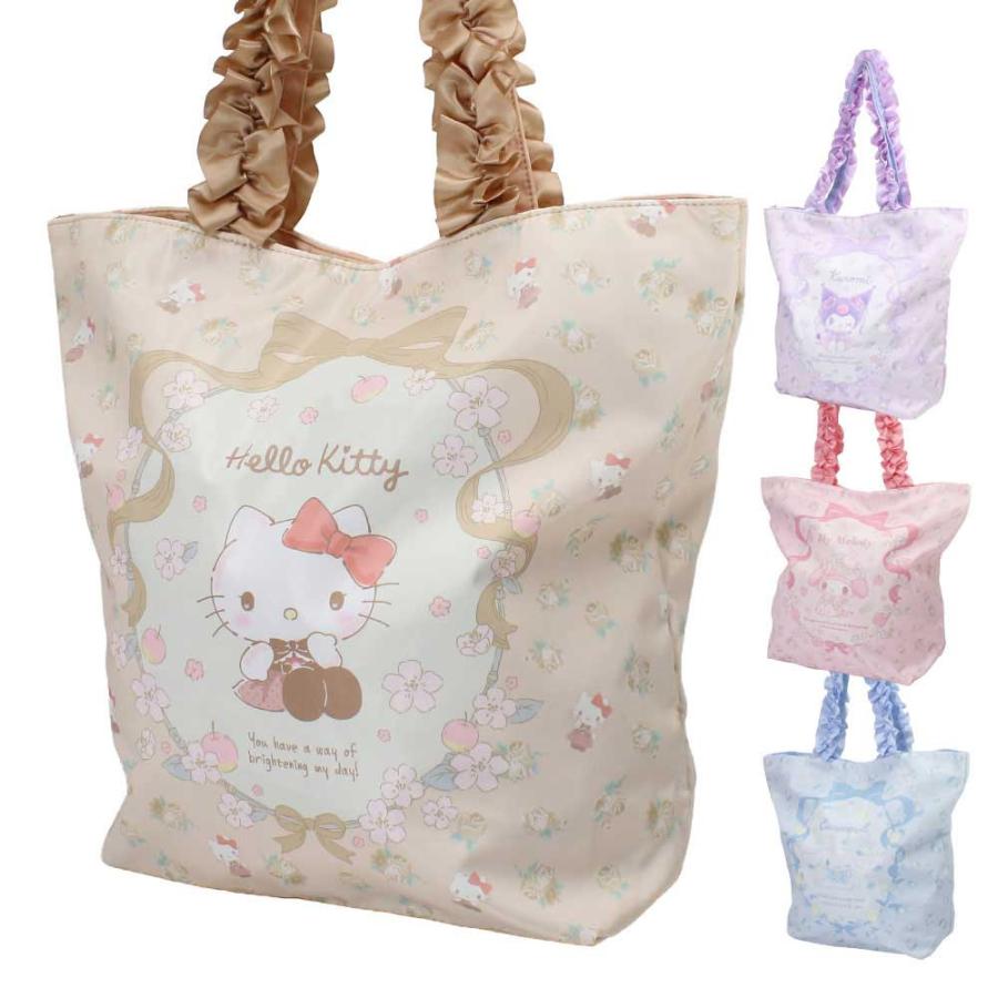 持ち手フリル　サンリオトートバッグセット sanrio（サンリオ） フリルトートバッグ お弁当入れ シナモロール