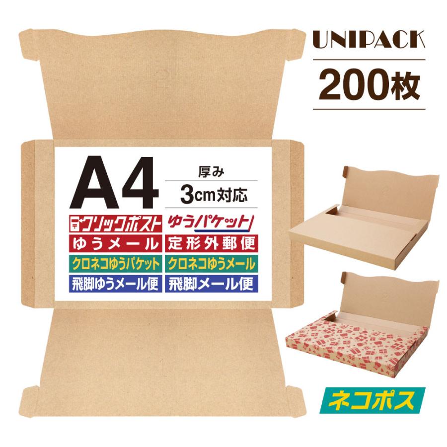 200枚セット】［A4］ネコポス最大 フリマ・オークション用 箱