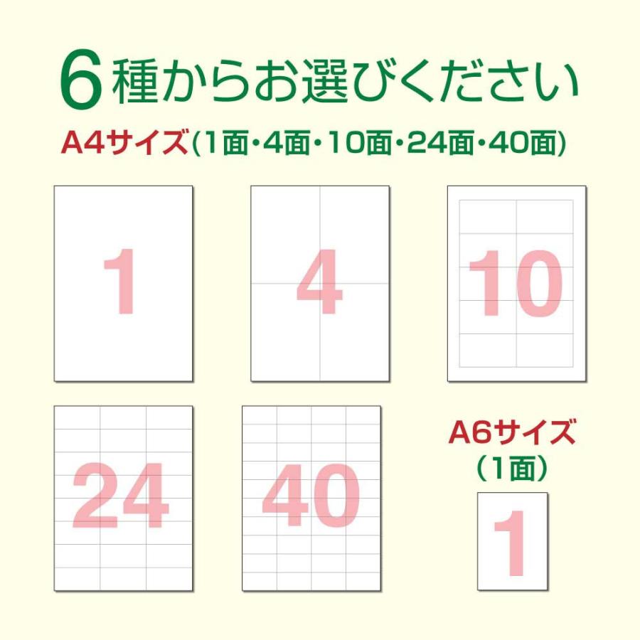 A4 ラベルシール 100枚 マルチ対応 全5サイズ (1面・4面・10面・24面