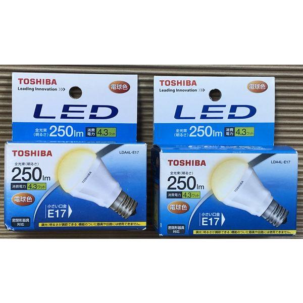 ２個セット 東芝 LED電球 LDA4L-E17 電球色 E17口金 ミニクリプトン形 | 東芝ライテック
