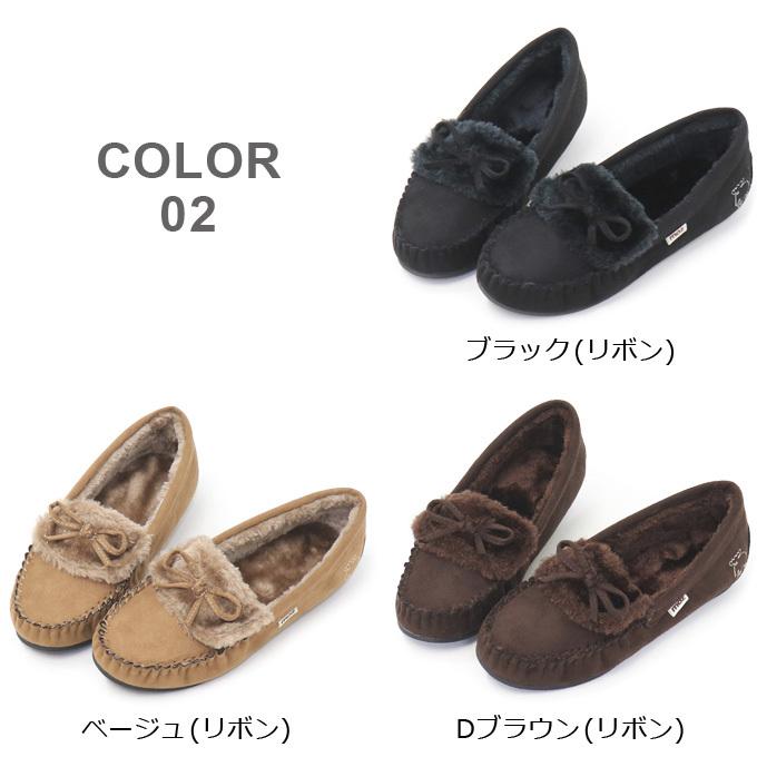 moz モカシンシューズ レディース モズ パンプス ボア フラット