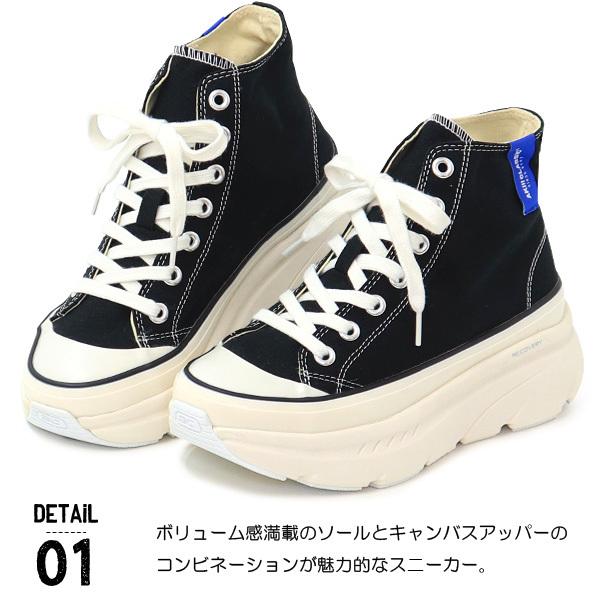 アキクラシック スニーカー レディース ハイカット キャンバス 厚底 RECOVERY COTTON HIGH AKC-0038｜superfoot｜04