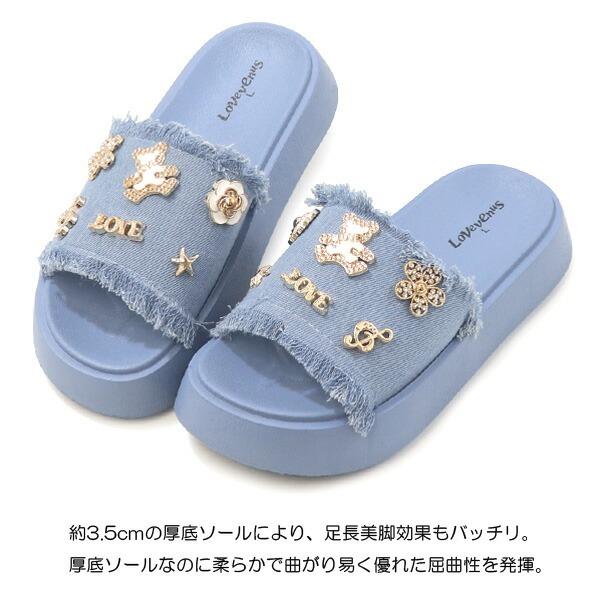 厚底サンダル レディース シャワーサンダル 歩きやすい 安定感