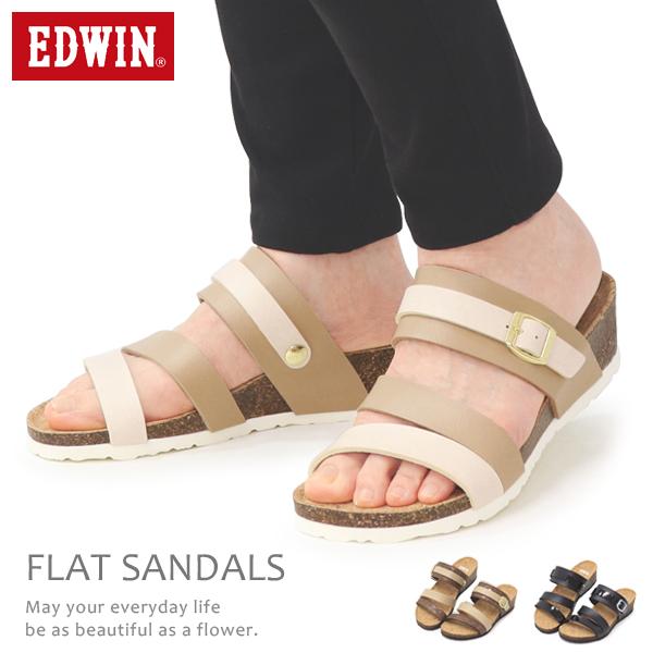 Edwin フラットサンダル レディース サンダル ビルケン風 c Superfoot 通販 Yahoo ショッピング