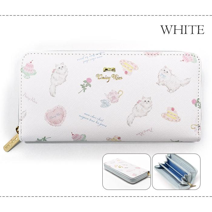 Daisy Rico 猫 総柄 ラウンドファスナー 長財布 猫グッズ ねこ ネコ 猫