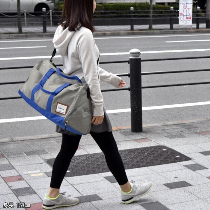 ボストンバッグ レディース おしゃれ 大容量 旅行用 修学旅行 スポーツ ポリキャンバス バイカラー 2way | ブランド登録なし | 09