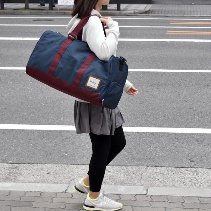 ボストンバッグ レディース おしゃれ 大容量 旅行用 修学旅行 スポーツ ポリキャンバス バイカラー 2way | ブランド登録なし | 11