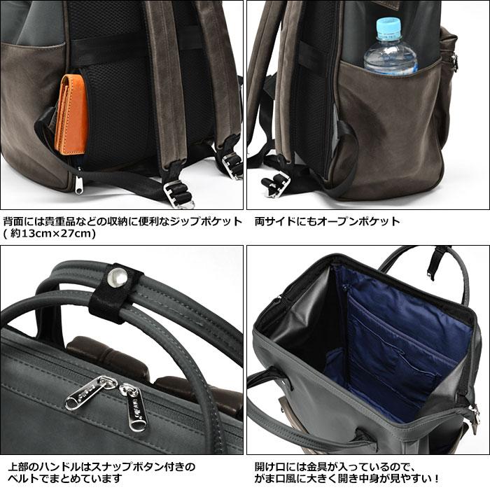 口金リュック anello アネロ 口金 リュック Lサイズ ニュープレミアム ATB4266 メンズ おしゃれ 通勤 通学 旅行 A4 大容量 パソコン収納 背面ポケット