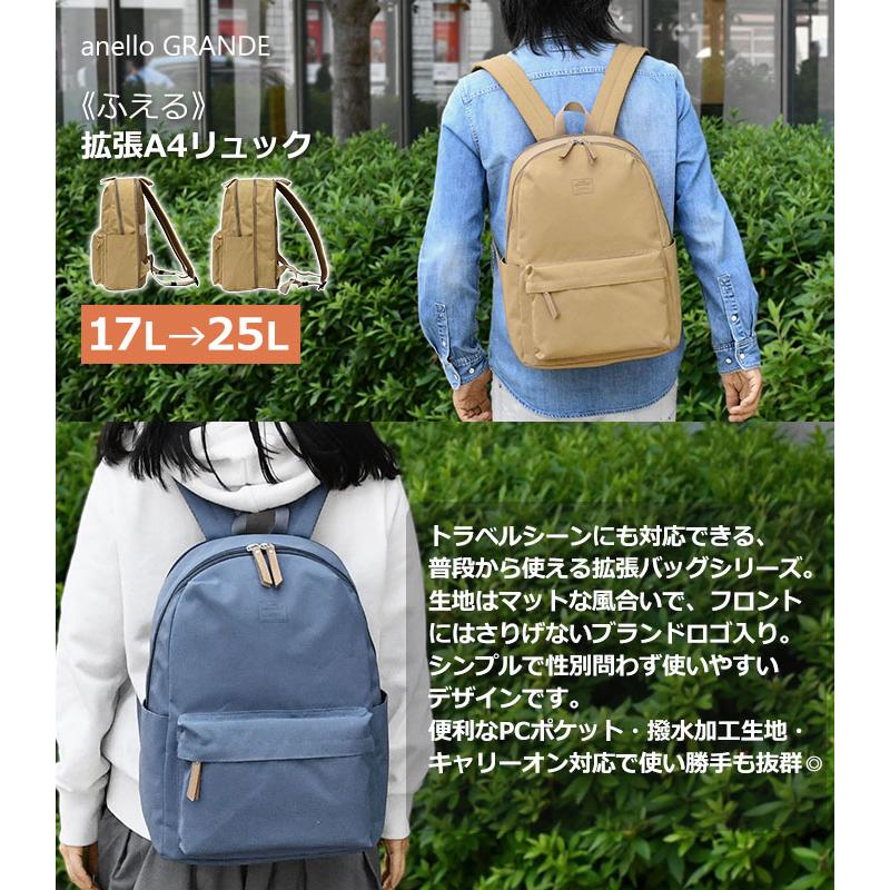 anello GRANDE アネログランデ リュック ふえる GHD1463 撥水 拡張 