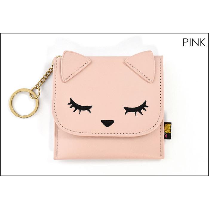 カードケース パスケース キーケース レディース おしゃれ 薄型 キーリング キーホルダー 猫グッズ 猫 雑貨 フェイクレザー プーちゃん スリム | ブランド登録なし | 05