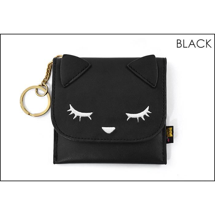 カードケース パスケース キーケース レディース おしゃれ 薄型 キーリング キーホルダー 猫グッズ 猫 雑貨 フェイクレザー プーちゃん スリム | ブランド登録なし | 06