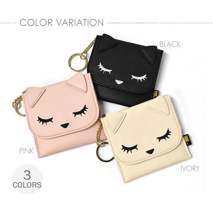 カードケース パスケース キーケース レディース おしゃれ 薄型 キーリング キーホルダー 猫グッズ 猫 雑貨 フェイクレザー プーちゃん スリム | ブランド登録なし | 09