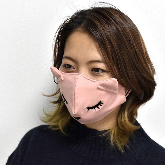 マスク 洗える 洗えるマスク 布 布マスク 立体 立体マスク 大人用 おしゃれ カワイイ レディース ケース付き 猫グッズ 雑貨 プーちゃん 大人サイズ 猫 ねこ | ブランド登録なし | 08