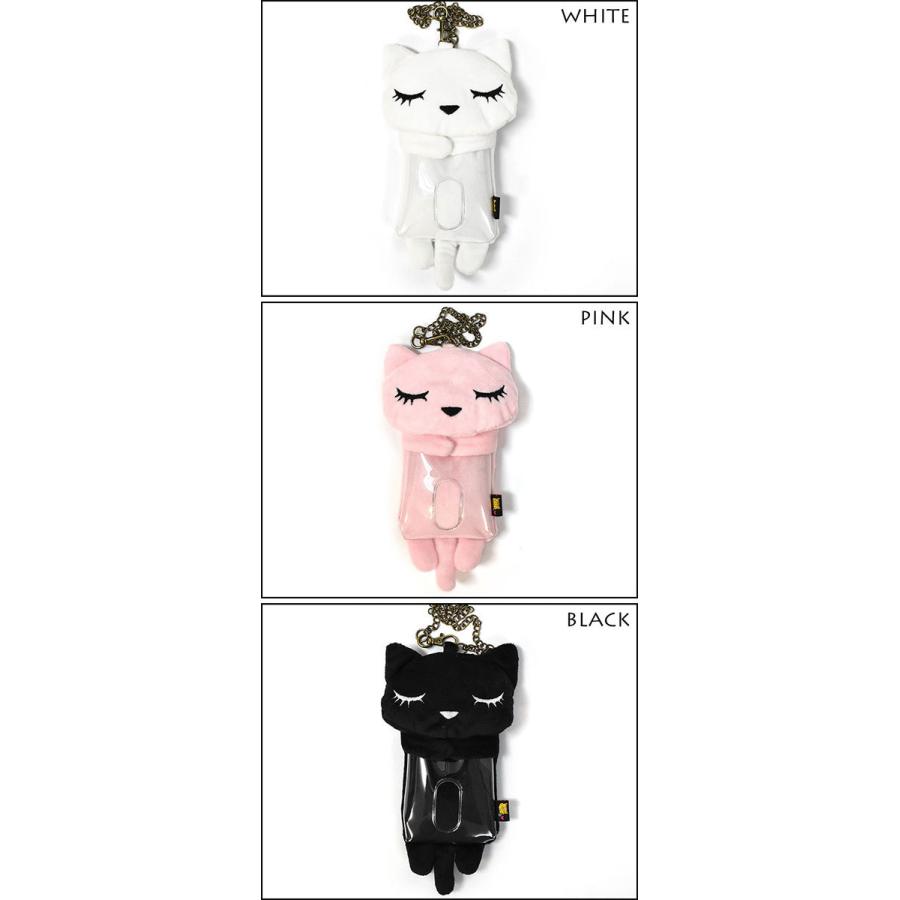 パスケース 定期入れ レディース おしゃれ 猫グッズ 猫 雑貨 フェイクファー プーちゃん だっこ チェーン付き | ブランド登録なし | 04