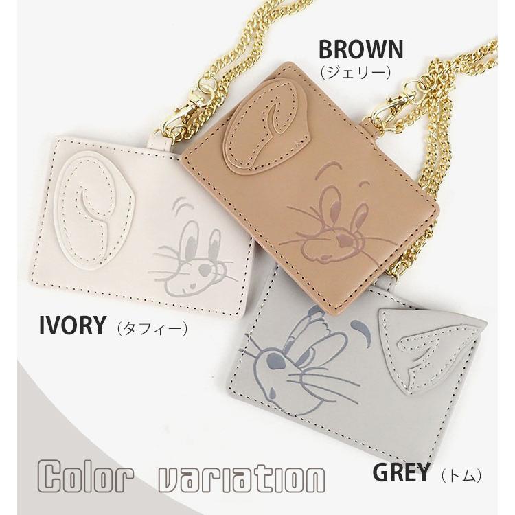 トムとジェリー パスケース 定期入れ グッズ レディース おしゃれ かわいい FLAPPER フラッパー フェイス ラテカラー キャラクター タフィー チェーン | flapper_bags | 13