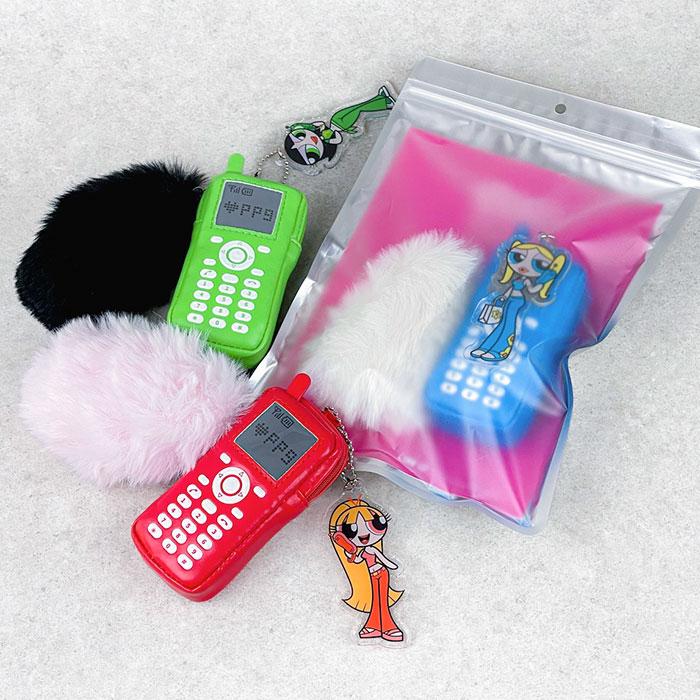 パワーパフガールズ ポーチ グッズ FLAPPER フラッパー ケイタイモチーフ ミニポーチ 小物入れ バッグチャーム かわいい 可愛い おしゃれ 大人 雑貨 パワパフ | flapper_bags | 16