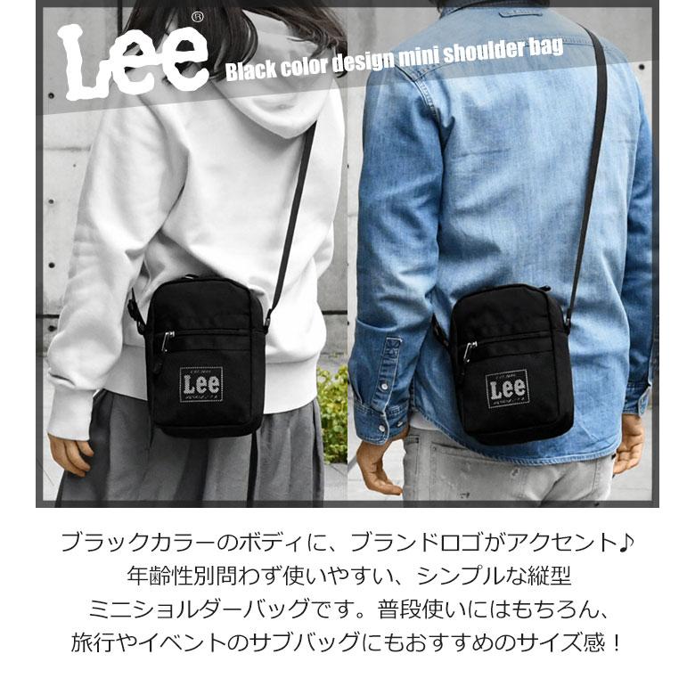 LEE リー ミニショルダーバッグ ショルダーバッグ レディース 斜めがけ おしゃれ 小さめ 縦型 縦 縦長 小学生 中学生 高校生 大人 ブランド ブラック 黒｜superfrog｜02