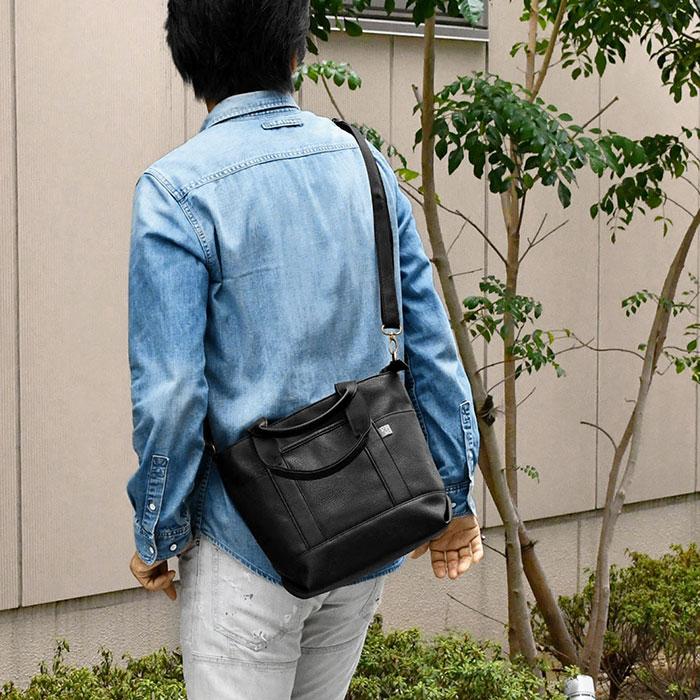 フェイクレザー 2way ミニトートバッグ トートバッグ メンズ