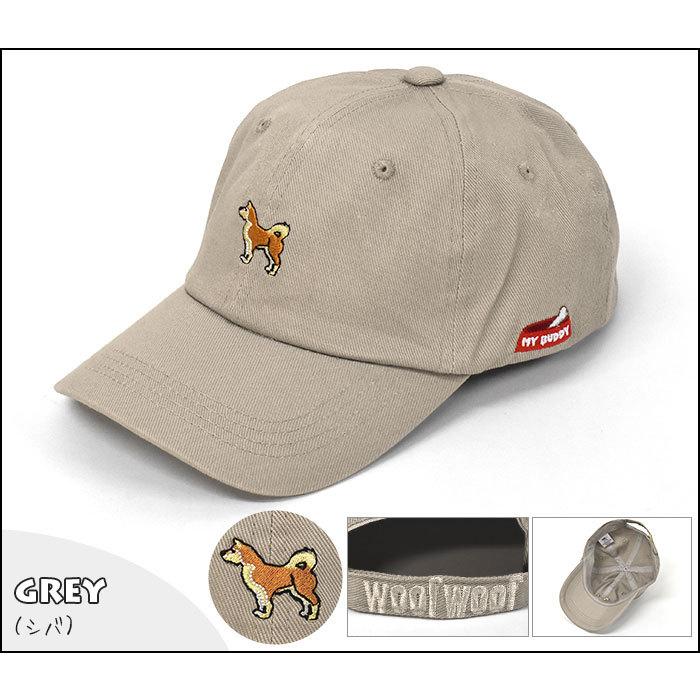 キャップ 帽子 メンズ おしゃれ コットン 犬 犬柄 刺繍 ローキャップ