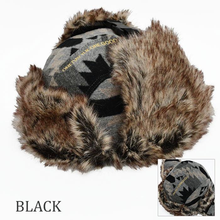 オルテガ柄 アビエーターキャップ メンズ レディース パイロット