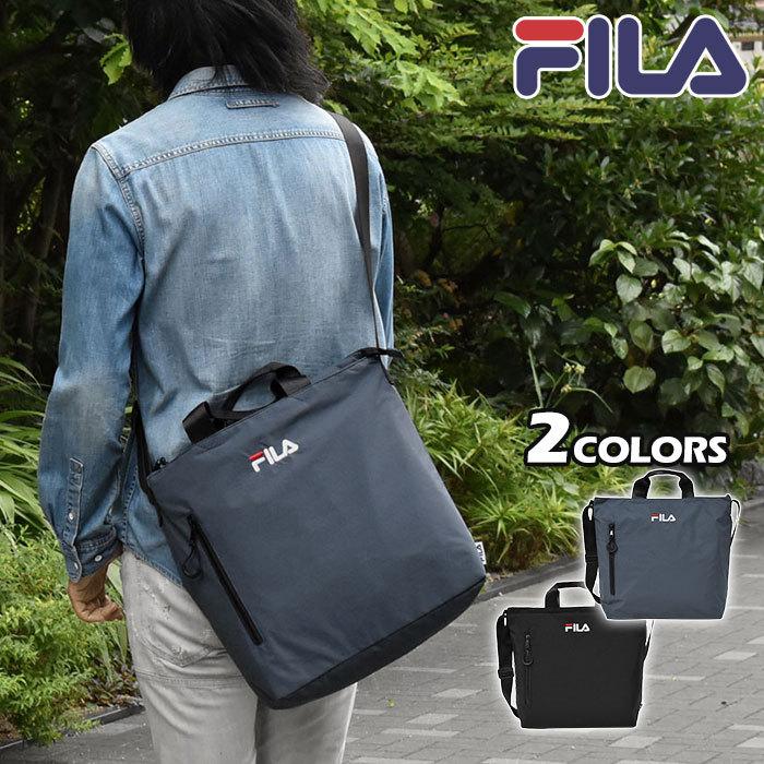 ショルダーバッグ メンズ 斜めがけ おしゃれ 大きめ 大容量 Fila フィラ シワ ナイロン ハンドル付き 2way 代引き不可
