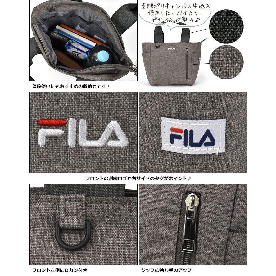 日本未発売 Fila フィラ トートバッグ ミニトートバッグ メンズ おしゃれ 小さめ ゴルフ カートバッグ ポリキャンバス 配色手提げ ブランド ファスナー付き チャック付き Fvision Sa