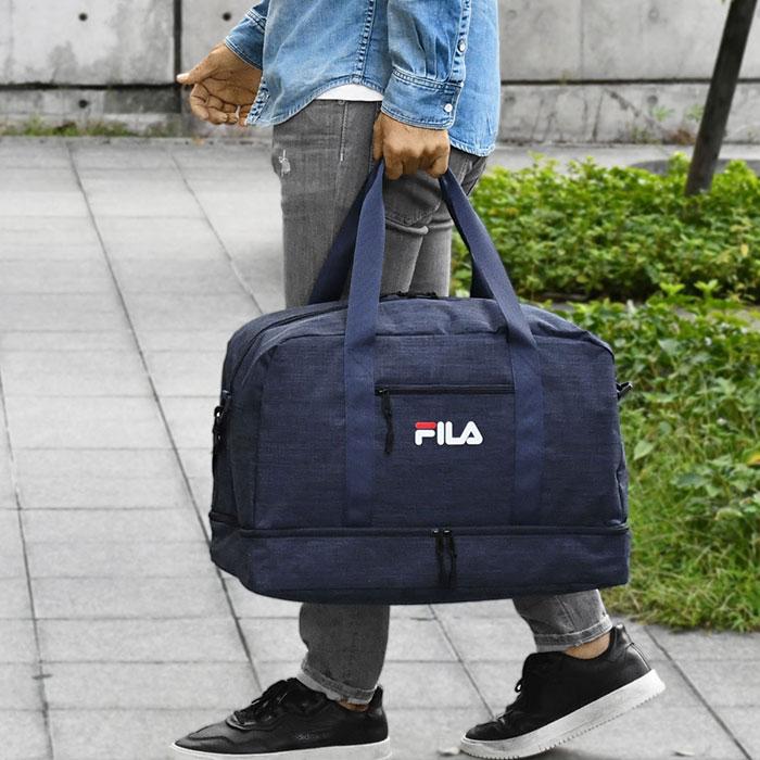 FILA（フィラ） 2層 2way ボストンバッグ 靴 シューズ収納 仕切り 上下
