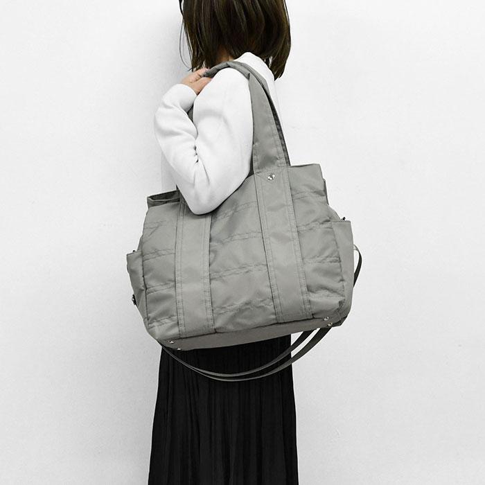【値下げ】11号帆布（グレー☆2wayにもなるあおりトートバッグ＆ショルダー あおり 2WAY トートバッグ レディース メンズ 大きめ ショルダー付き