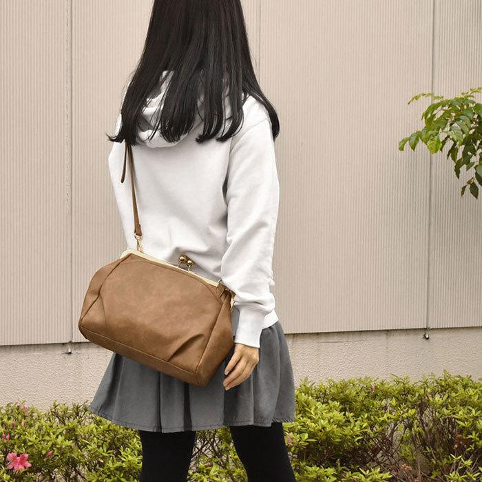 割引クーポン配布中!! ハンドバッグ ショルダーバッグ がま口 本革