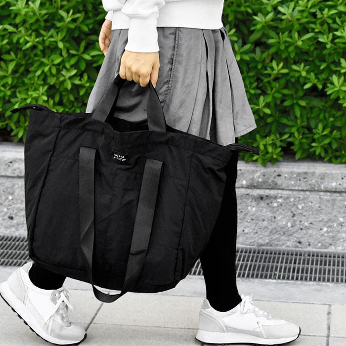 マットナイロン ポケッタブルトート レディース トートバッグ キャリー