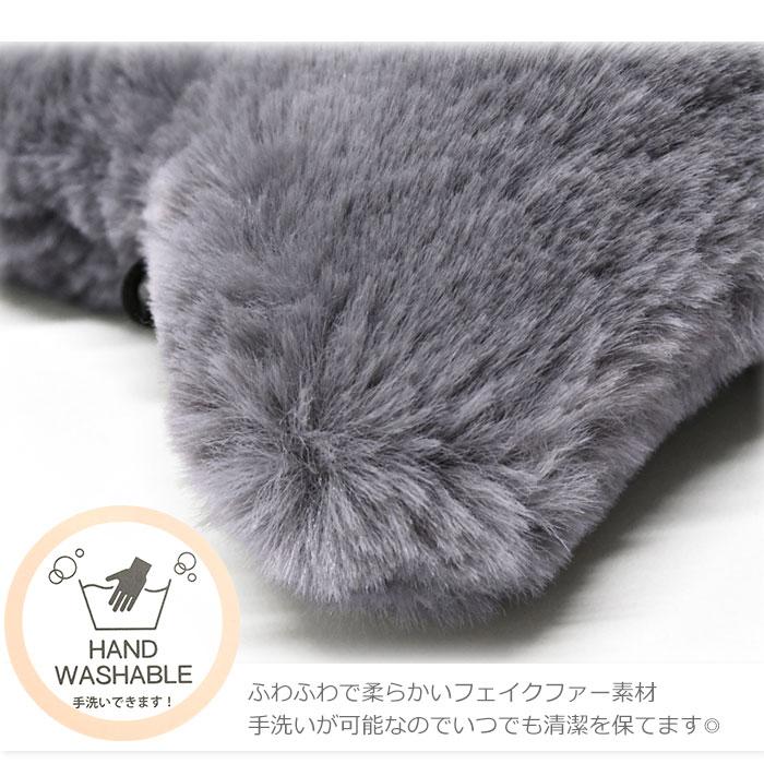 ネコ 手袋 2way ミトン ファー レディース フィンガーレス 指先 指先が