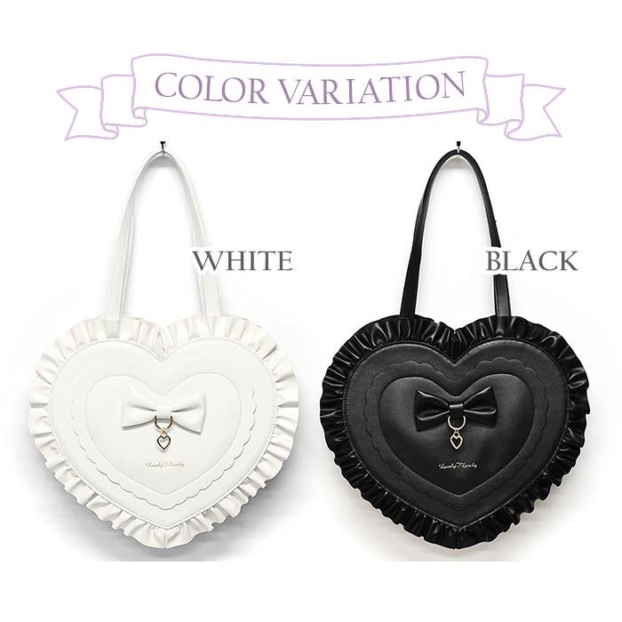 フェイクレザー ハート フリル トートバッグ レディース バッグ