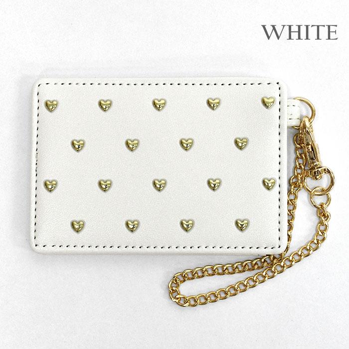 ハート ハート形 ハート型 スタッズ パスケース レディース 定期