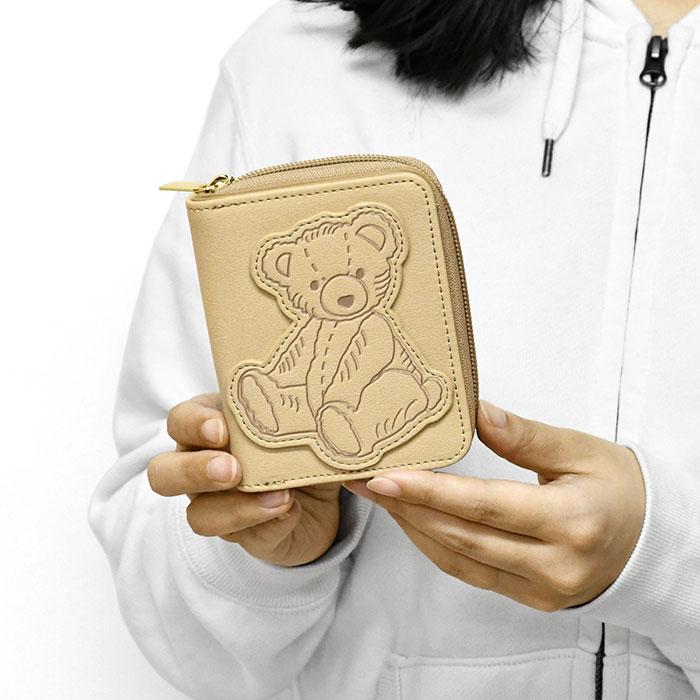 うさぎ くま 財布 レディース 二つ折り 二つ折り財布 フェイク