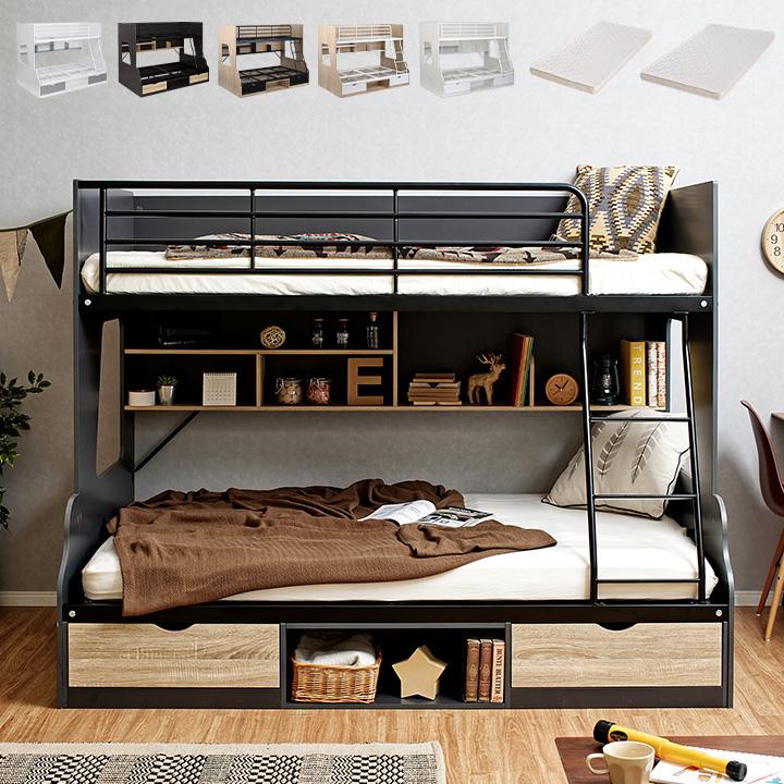 上下サイズ違い 収納付き マットレスセット 二段ベッド 2段ベッド 親子二段ベッド シングル セミダブル 親子ベッド マットセット Lagos ラゴス Pearl パール sp 家具通販のスーパーカグ 通販 Yahoo ショッピング