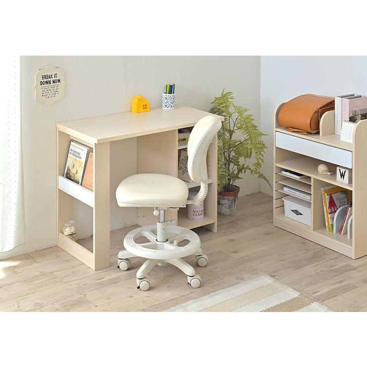 smart-i 2台合わせてツインデスクにもなる 可動棚付 リビングデスク