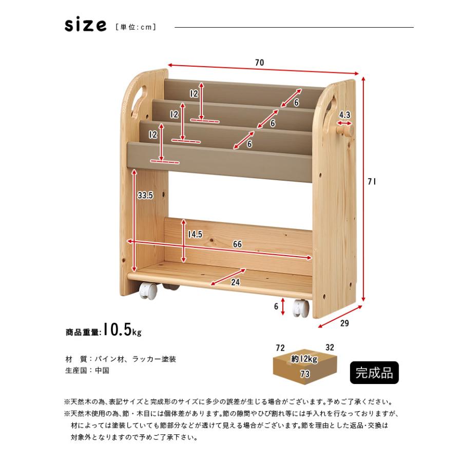 smart-i 完成品 絵本ラック 絵本棚 キャスター付き 本棚 ブックラック