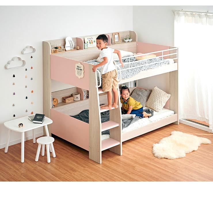 smart-i 二段ベッド 大人用 子供 マットレス付き 2段ベッド 宮付き 宮