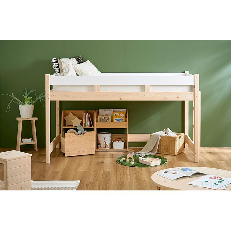 【国産ひのき】檜　ヒノキ　ロフトベッド　直接引取限定 ロフトベッド シングル 国産ひのき 棚コンセント付 天然木 日本製