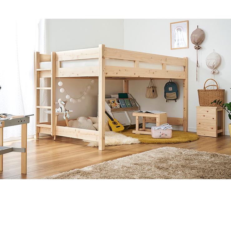 smart-i 5年保証 大川産 九州産ひのき使用 耐荷重600kg ロフトベッド