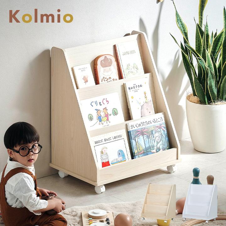 【送料込】木製絵本ラック・本棚・ディスプレイラック 絵本ラック 子供用 絵本本棚 ディスプレイ ソフトエッジ コンパクト