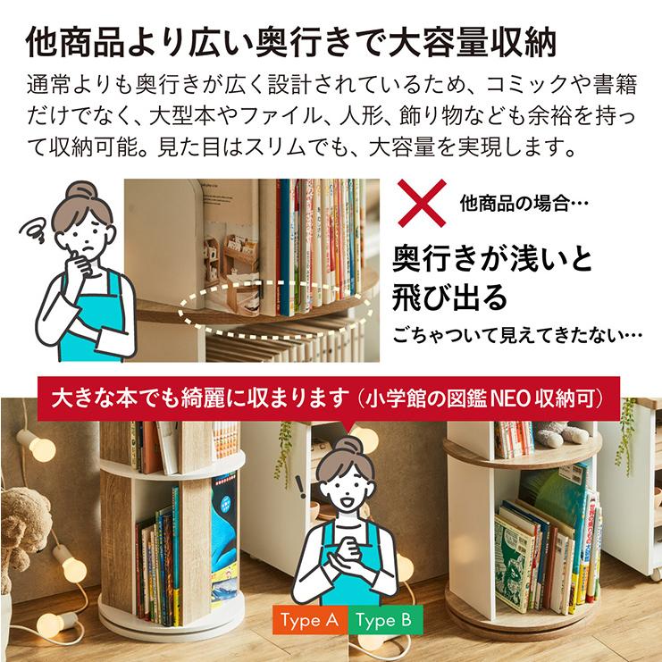 大型　絵本ラック　棚　美品 smart-i 【図鑑対応】絵本棚 絵本ラック 回転 スリム 大容量 4段 3段