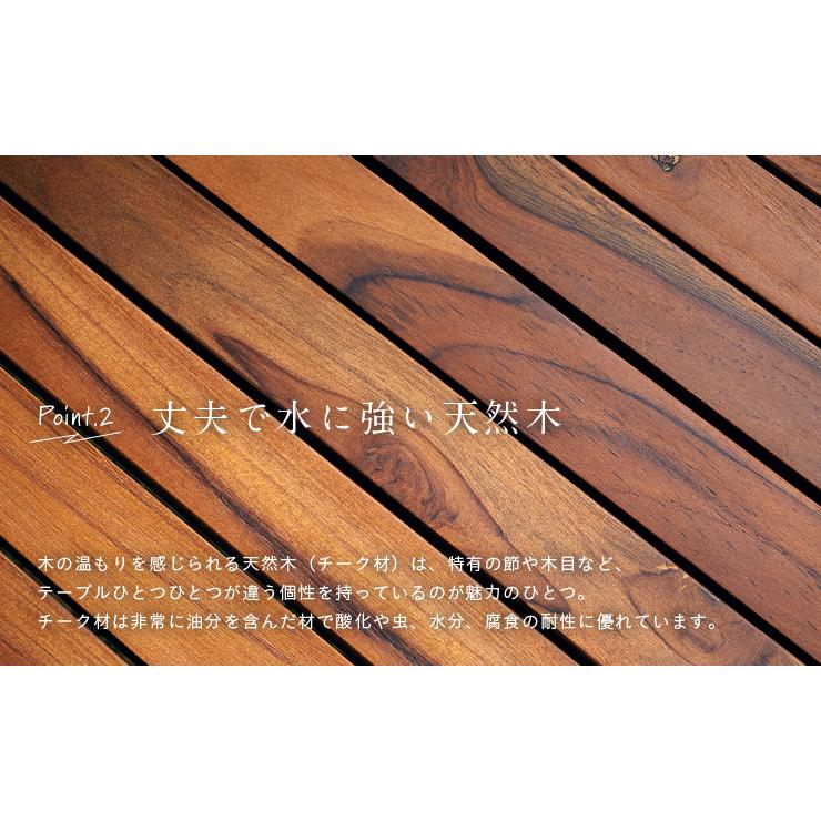 テーブル ローテーブル 天然木 本革 レザー 木製 カフェ 庭 テラス 屋内 屋外 アウトドア キャンプ フォールディングテーブル TTF-927 【ヨーロピアンモザイクファニチャーシリーズ】 60x60cm