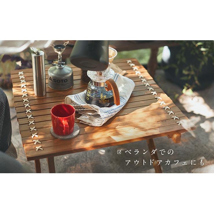 テーブル ローテーブル 天然木 本革 レザー 木製 カフェ 庭 テラス 屋内 屋外 アウトドア キャンプ フォールディングテーブル TTF-927 【ヨーロピアンモザイクファニチャーシリーズ】 60x60cm